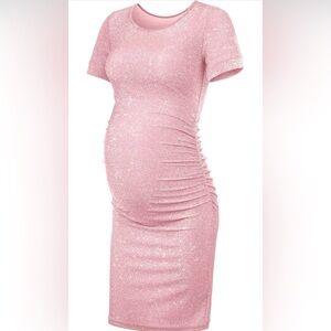 Kim S. Pink Glitter Maternity dress